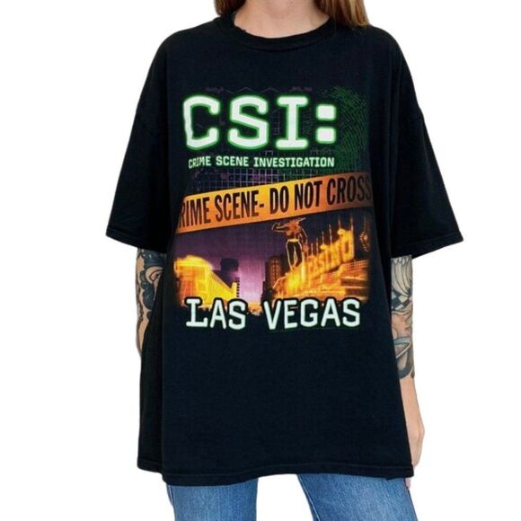CSI Tee Large Y2K Vintage American 2003 Las Vegas Graphic - Picture 1 of 16